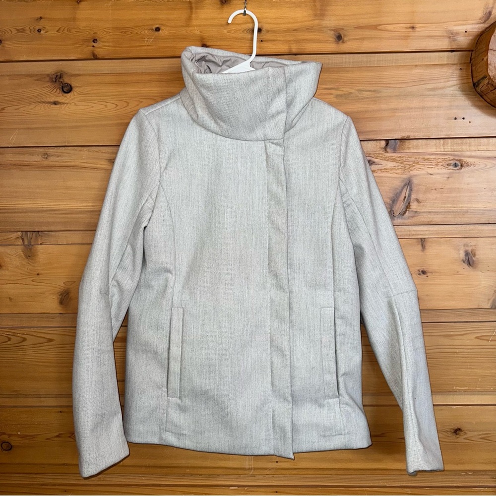 Lululemon Jacket Sweat Life Wool Light Gray Fleece Scuba Size 6